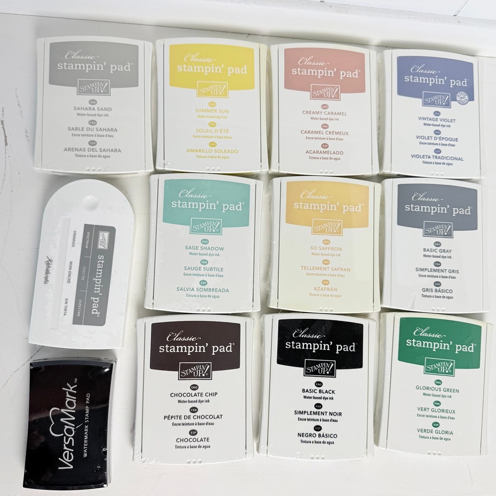 12 Sealed Stampin' Up Ink Pads – Classic Colors, Spectrum & VersaMark